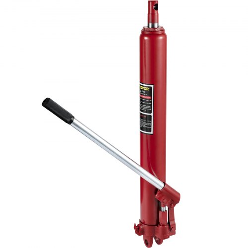 

VEVOR Hydraulic Long Ram Jack, 12 Tons/26455 lbs Capacity, with Single Piston Pump and Clevis Base, Manual Cherry Picker w/Handle, for Garage/Shop Cranes, Engine Lift Hoist, Red
