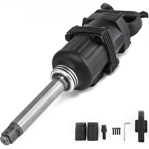 

VEVOR 1 Inch Heavy Duty Pneumatic Impact Wrench 2800 Nm 2070 ft.lb, AIR Impact Wrench with 1" square drive and 2pcs 1" impact sockets.