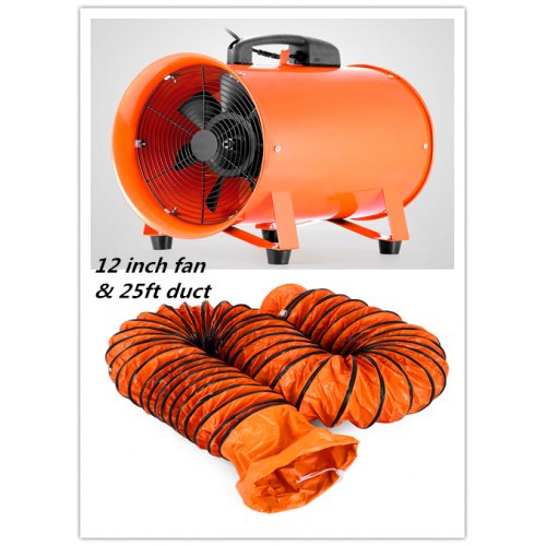 12'' Extractor Fan Blower Portable 8m Duct Hose Fume Utility Ventilation Exhaust