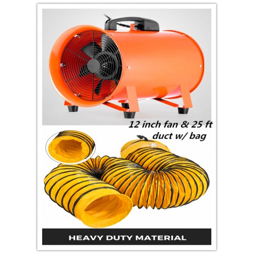 12'' Extractor Fan Blower Portable 8m Duct Hose W/bag Fume Ventilation Exhaust