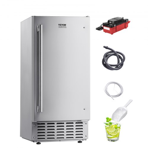 

VEVOR Undercounter Built-in Ice Maker 66 Lbs/Day w/ Drain Pump Reversible Door