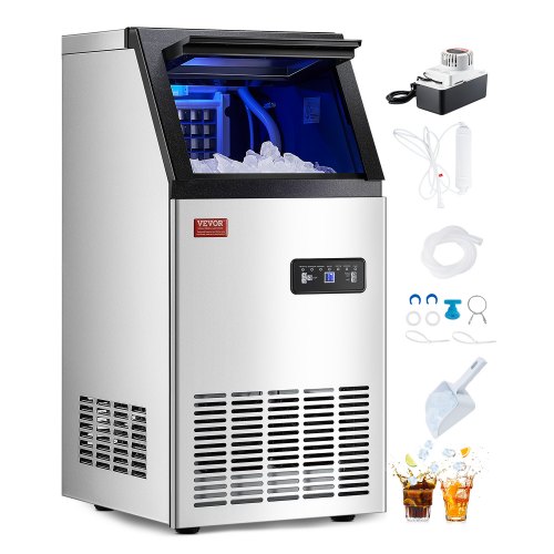 

Commercial Ice Maker Freestanding Cabinet Machine 80lbs/24H 36 Ice Cubes