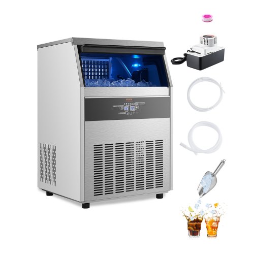 

Commercial Ice Maker Freestanding Cabinet Machine 200lbs/24H 108 Ice Cubes