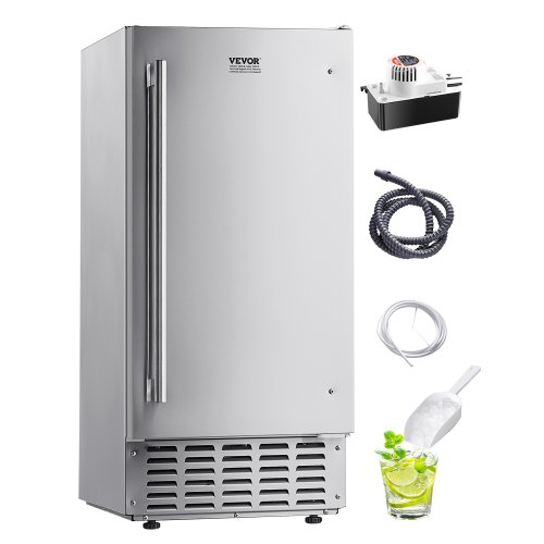 

VEVOR Undercounter Built-in Ice Maker, 66 Lbs/Day Under Counter Nugget Ice Maker Machine with Reversible Door Stainless Steel, Freestanding Ice Maker for Commercial Home Kitchen, Electric Drainage