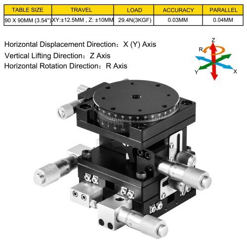 XYZR Axis Linear Stage Trimming Platform Manual Displacement Bearing Tune Table 