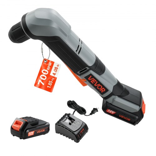 Vevor Right Angle Drill 3/8 Inch Chuck 90 Degree Cordless Right Angle Drill, For Cabinets, Corners, Frames, Tight Spaces, Handles Both Wood and Metal Drilling, LED Lighting, with 2 Batteries and Charger