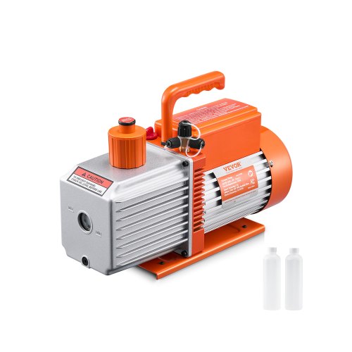 VEVOR Vacuum Pump, 254 L/min(9 CFM), HVAC 2 Stage Rotary Vane Vacuum Pump, for R134a R22 R410a Systems, Auto AC Vacuum Pump Kit with Oil Bottle, for Automotive Air Conditioner Maintenance Resin Degassing