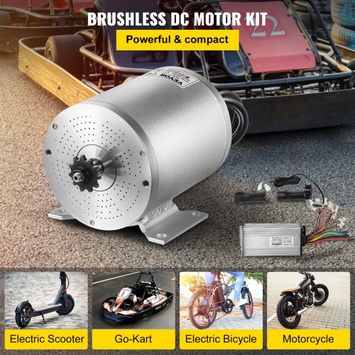 VEVOR 48V 2000W Brushless Motor Kit with Controller Grip Key and 3 Speed Shifter 