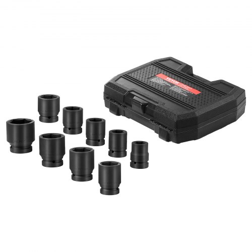 

VEVOR Axle Nut Impact Socket Set 1" Drive 6-Point 9PCS SAE Spindle Nut Socket