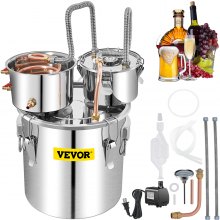 VEVOR 50L Water Alcohol Distiller Moonshinestill Copper Spirits Brew Kit w/ Pump