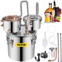 2.7Gal Home Use Moonshine Still Brewing Stainless Steel Water Wine Alcohol Double Keg