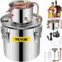 VEVOR Moonshine Still 5 Gal 21L, Distillery Kit with Circulating Pump, Alcohol Still Copper Tube, Whiskey Distilling Kit w/Build-In Thermometer, Whiskey Making Kit for DIY Alcohol, Stainless Steel