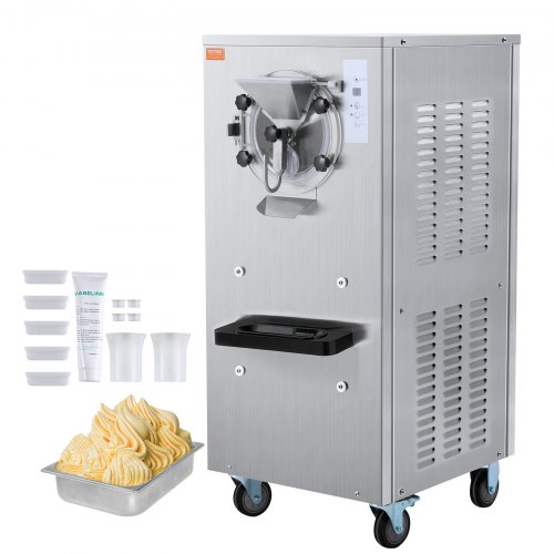 

VEVOR Commercial Ice Cream Machine, 20-25L/H Yield, 2400W 1-Flavor Hard Serve Ice Cream Maker, 8L Stainless Steel Cylinder, Digital Display Auto Clean Adjustable Hardness, for Restaurant Snack Bars