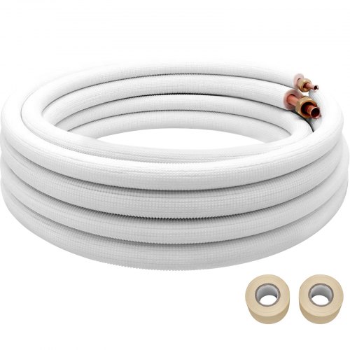 VEVOR 1/4"X 1/2" x 25 ft Insulated Copper Tubing AC mini Split Ductless Line Set