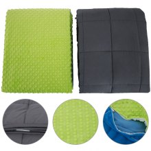 VEVOR Weighted Blanket 60x80" 15 lbs With Duvet Cover For Adults & Kids Natural Sleep, Blue and green color
