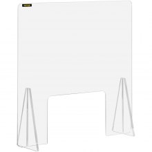 VEVOR Sneeze Guard for Counter 24"x24" Acrylic Shield for Desk 0.2" Thick Acrylic Board Acrylic Shield for Counter with Transaction Window Acrylic Sneeze Guard for Cashier Counters, Banks, Restaurants