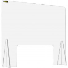 VEVOR Sneeze Guard for Counter 24"x33.5" Acrylic Shield for Desk 0.2" Thick Acrylic Board Acrylic Shield for Counter w/ Transaction Window Acrylic Sneeze Guard for Cashier Counters, Banks, Restaurants
