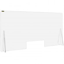 VEVOR Sneeze Guard for Counter 24"x48" Acrylic Shield for Desk 0.2" Thick Acrylic Board Acrylic Shield for Counter with Transaction Window Acrylic Sneeze Guard for Cashier Counters, Banks, Restaurants