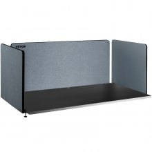 VEVOR Desk Divider Desk Privacy Panel 60'' 3 Panels Desktop Partition Light Gray