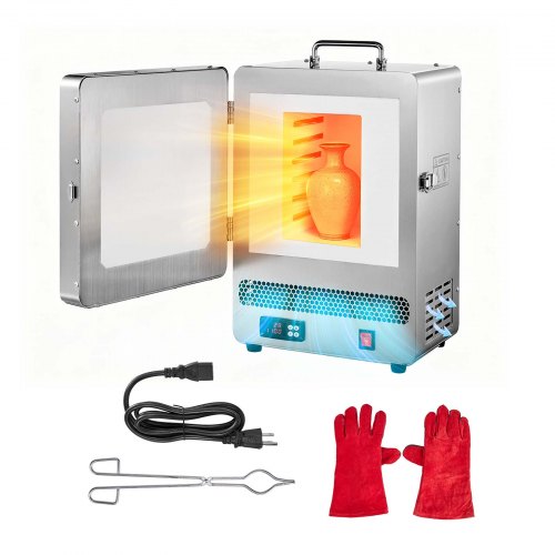 

VEVOR Electric Melting Furnace, 1650W Electric Kiln, Digital Melting Furnace with Max Temperature 2192℉/1200℃ for Lost-Wax Casting, Clay DIY, Metal Annealing, Ceramic Firing, PID Temp Control