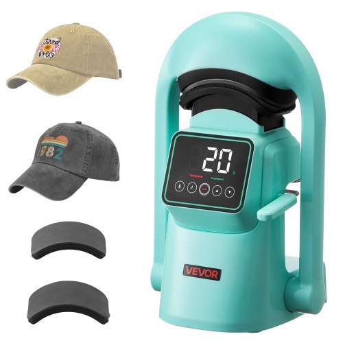 

Auto Hat Heat Press Machine with 2pcs Interchangeable Platens Touchscreen Green