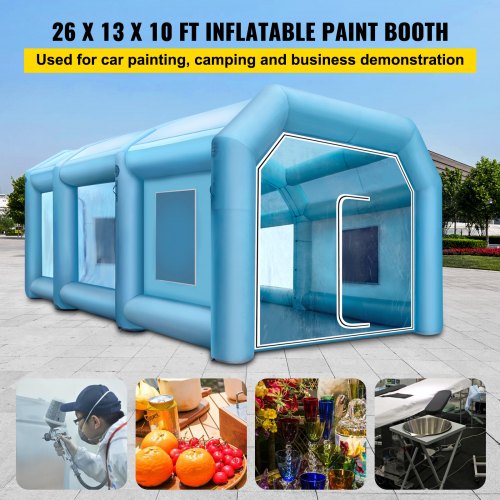 26x13x10Ft Inflatable Spray Mobile Custom Tent For Car Paint Booth KIT+Air Fan 