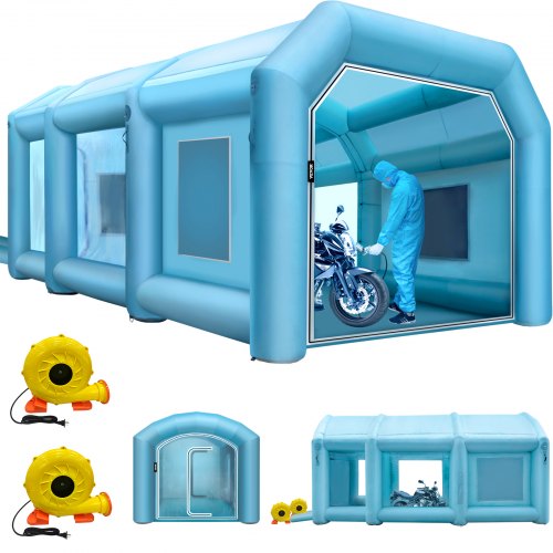 Portable Inflatable Paint Booth 30x20x13ft w/Air Filter System 1100W+350W Blower