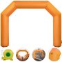 VEVOR Inflatable Arch Orange 20ft, Hexagon Inflatable Arch Built in 100W Blower, Inflatable Archway for Race Outdoor Advertising Commerce