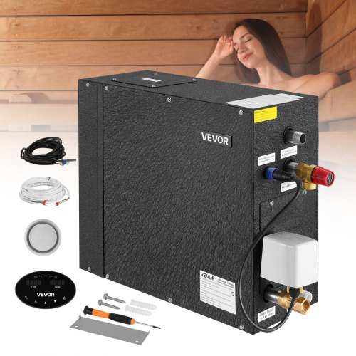 VEVOR Steam Generator, 6 kW Steam Shower System with Controller for Home Sauna Bath Spa, Commercial Auto Drain Kit with Overheat, Dry-Run & Overpressu