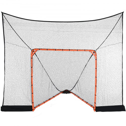 

VEVOR Hockey and Lacrosse Goal Backstop with Extended Coverage, 12' x 9' Lacrosse Net, Complete Accessories Training Net, Quick Easy Setup Backyard Lacrosse Equipment, Perfect for Youth Adult Training