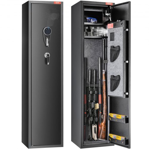 

VEVOR 6 Rifles Gun Safe, Rifle Safe with Digital Keypad & Lock, Gun Storage Cabinet for Shotguns with Built-in Storage Locker, Removable Storage Shelf for Home Long Gun and Pistols