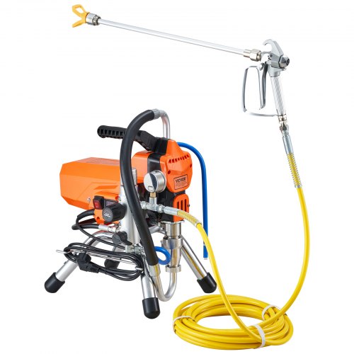 VEVOR Airless Wall Paint Spray Gun with high pressure pipe, Sprayer Machine High Pressure Spraying, 2000W Wall Paint Spray Gun paint sprayer for water-based and oil based interior and exterior