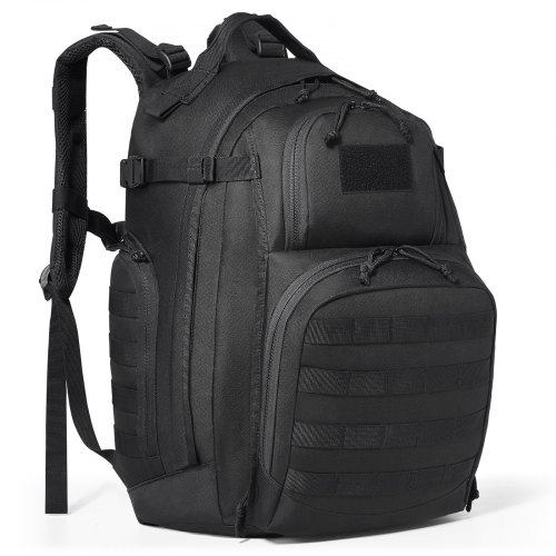 

Vevor Tactical Backpack 40L Military Backpack with Molle Mode & Sponge Pad Army Assault Pack Bug Out Bag Camping Trekking Outdoor Rucksack Daily EDC Backpack, Black