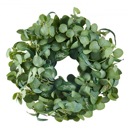 

VEVOR Artificial Decorative Wreath 66.04 cm Green Eucalyptus Leaves Year Round