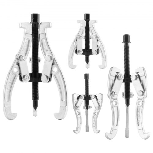 Vevor Gear Puller Set, 3 In/4 In/6 In/8 In 3 Jaw Bearing Puller With Reversible Jaws, 2 Jaw/3 Jaw Pulley Puller Tool, 4 Pcs Heavy Duty Bearing Puller-image
