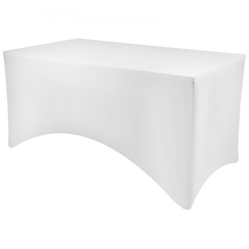 15pcs Rectangular Tablecloth Spandex Lycra Stretch Table Cover 8ft White Wedding