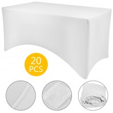 20Pcs 4ft Rectangular Stretch Tablecloth Cover Wedding Table Close Stitches 
