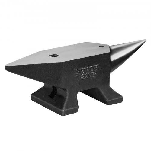 VEVOR Single Horn Anvil, 22Lbs Cast Steel Anvil, High Hardness Rugged Round Horn Anvil Blacksmith, Large Countertop and Stable Base, with Round and Square Hole, Metalsmith Tool for Bending and Shaping ZT22LBITALIANJYDMV0