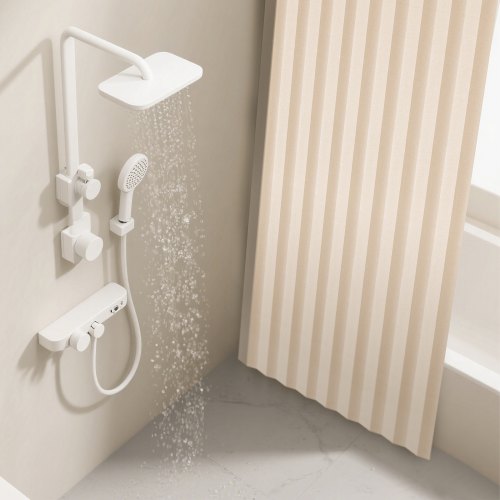 VEVOR Beige Fabric Accordion Door 47x78 Inch Magnetic Folding Room Divider detail photo 11