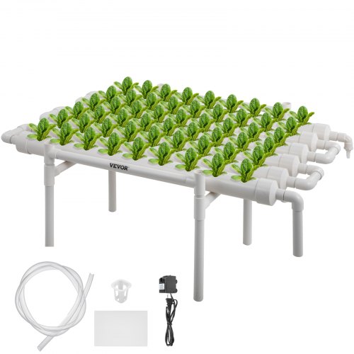 Hydroponic Grow Kit 6 Pipes 1 Layer 54 Plant Sites Water Culture Garden System