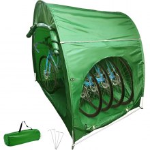 VEVOR Bike Cover Storage Tent, 420D Oxford Fabric Portable for 4 Bikes, Outdoor Waterproof Anti-Dust Bicycle Storage Shed, Heavy Duty for Bikes, Lawn Mower, and Garden Tools, w/Carry Bag, Green