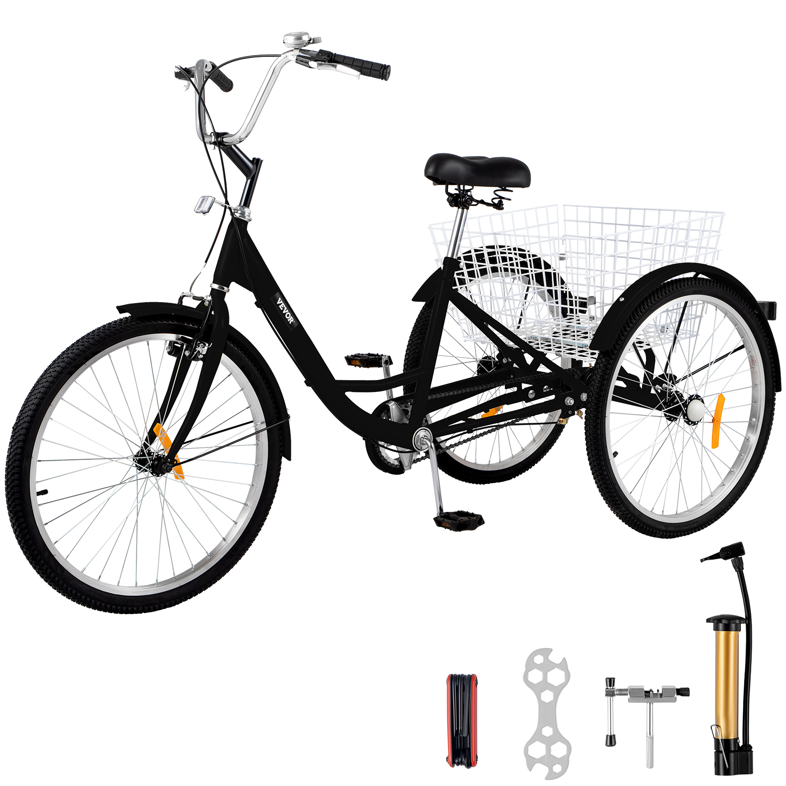Adult Tricycle 20" 1-Speed Trike 3-Wheel Bicycle with Large Basket for Riding от Vevor Many GEOs