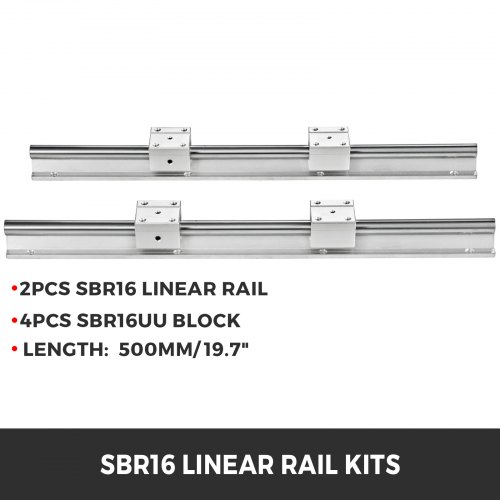 Details about   2 x Linear Rail SBR16-500mm 4 x Bearing Blocks Unique Routers Round Type NEWEST 