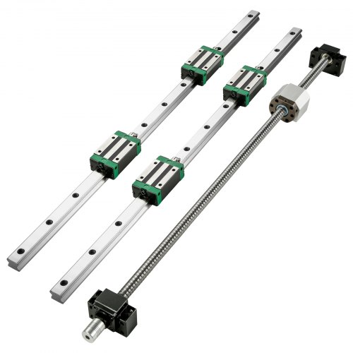 

VEVOR Linear Guide Rail 2PCS HGR20-700mm +4 Slide Blocks RM1605 BF/BK12 Nut CNC