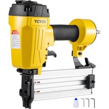 VEVOR Pneumatic Concrete Nailer, 14 Gauge 1 to 2-1/2 Inch Heavy Duty T Nail Gun W/Ergonomic Handle, Framing Nailer Used in Woodworking, and Upholstery Carpentry , Yellow