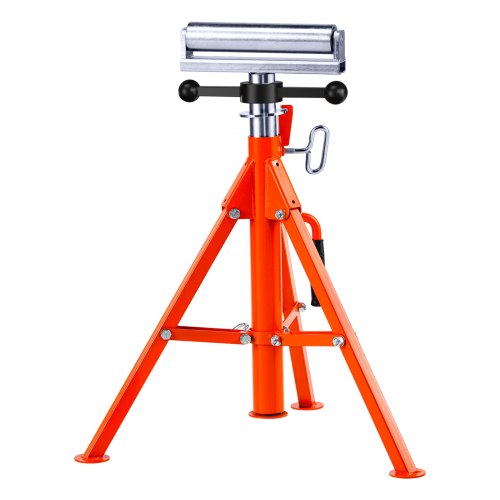 VEVOR Roller Stand, Heavy Duty 2500 LBS Load Capacity, 27.6-52 Height Adjustable, 45# Steel Folding Roller Support Stand for Long Boards, Metal Pipes or Bars