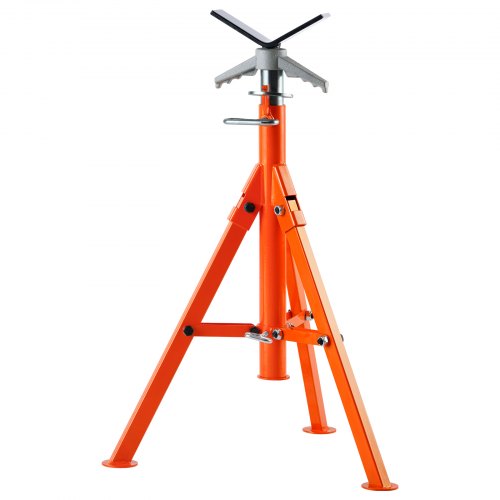 VEVOR Pipe Stand, 2500LBS Heavy Duty Pipe Jack Stands, 27.2-52 Height Adjustable V Head Pipe Stand, 45# Steel Folding Jack Stand for 1/2-12 inches Pipes