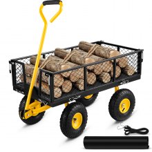 VEVOR Heavy-Duty Steel Garden Cart Lawn Utility Cart 500 lbs w/ Removable Sides