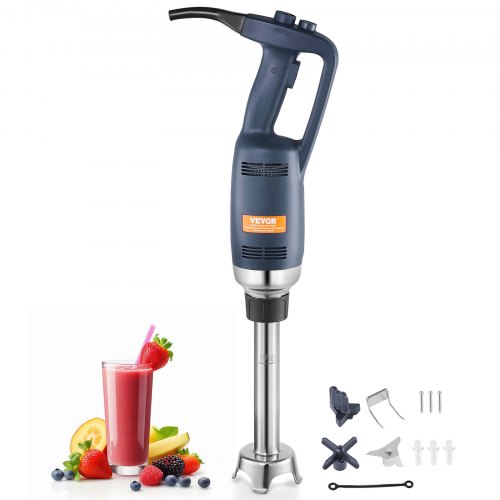 VEVOR Commercial Immersion Blender, 350W Heavy Duty Hand Mixer, 10 inch Stepless Variable Speed Mixer with Stainless Steel Blade, Multi-Purpose Portable Mixer for Soup, Sauces, Mashed Potatoes, Cream