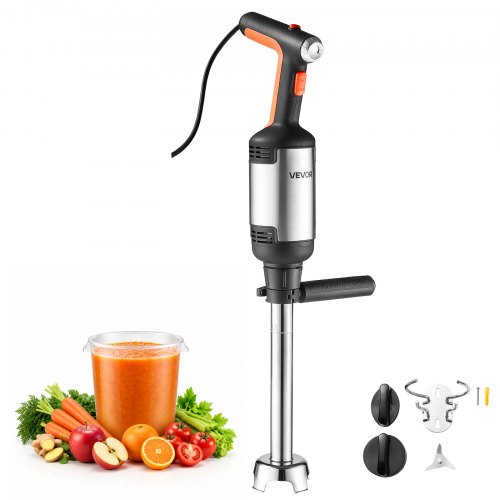 VEVOR Commercial Immersion Blender, 750W, 14-inch, Heavy-Duty Hand Mixer for Restaurant, Handheld Stick for Soups & Sauces, Pure-Copper Motor, Variable Speed, Stainless Steel 3-Blade Head, Handle